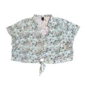 Her Universe Disney Peter Pan Mermaid Lagoon Retro Tie Front Womens Crop Top 5X